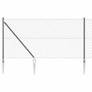 Kædehegn med pigge 25 x 1 m PVC-belagt stål Grå Mesh