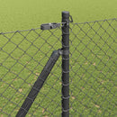 Kædehegn med pigge 25 x 1,5 m PVC-belagt stål Grå Mesh