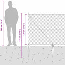 Kædehegn med pigge 10 x 1,2 m Galvaniseret stål Sølv Mesh