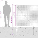 Kædehegn med pigge 10 x 1,4 m Galvaniseret stål Sølv Mesh