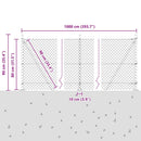 Kædehegn med betonbund 10 x 0,8 m PVC-belagt stål Grøn Mesh
