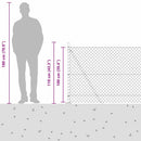 Kædehegn med betonbund 10 x 1 m PVC-belagt stål Grøn Mesh