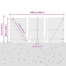 Kædehegn med betonbund 10 x 1 m PVC-belagt stål Grøn Mesh
