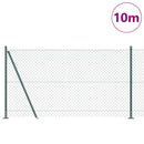 Kædehegn med betonbund 10 x 1,2 m PVC-belagt stål Grøn Mesh