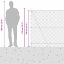 Kædehegn med betonbund 10 x 1,4 m PVC-belagt stål Grøn Mesh