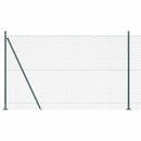 Kædehegn med betonbund 10 x 1,5 m PVC-belagt stål Grøn Mesh