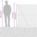 Kædehegn med betonbund 10 x 1,5 m PVC-belagt stål Grøn Mesh