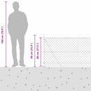 Kædehegn med betonbund 10 x 0,8 m PVC-belagt stål Grøn Mesh