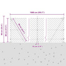 Kædehegn med betonbund 10 x 0,8 m PVC-belagt stål Grøn Mesh