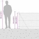 Kædehegn med betonbund 10 x 1 m PVC-belagt stål Grøn Mesh