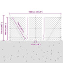 Kædehegn med betonbund 10 x 1 m PVC-belagt stål Grøn Mesh