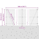 Kædehegn med betonbund 10 x 1,2 m PVC-belagt stål Grøn Mesh