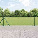 Kædehegn med betonbund 25 x 0,4 m PVC-belagt stål Grøn Mesh