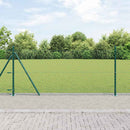 Kædehegn med betonbund 0,8 x 25 m PVC-belagt stål Grøn Mesh