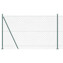 Kædehegn med betonbund 25 x 1,4 m PVC-belagt stål Grøn Mesh