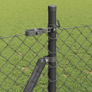 Kædehegn med betonbund 10 x 1 m PVC-belagt stål Grå Mesh