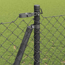 Kædehegn med betonbund 10 x 1,2 m PVC-belagt stål Grå Mesh
