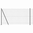 Kædehegn med betonbund 10 x 1,2 m PVC-belagt stål Grå Mesh