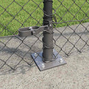 Kædehegn med betonbund 10 x 1,4 m PVC-belagt stål Grå Mesh