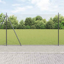 Kædehegn med betonbund 10 x 1,4 m PVC-belagt stål Grå Mesh