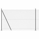 Kædehegn med betonbund 10 x 1,4 m PVC-belagt stål Grå Mesh