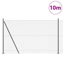 Kædehegn med betonbund 10 x 1,5 m PVC-belagt stål Grå Mesh