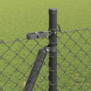 Kædehegn med betonbund 10 x 1,6 m PVC-belagt stål Grå Mesh