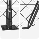 Kædehegn med betonbund 10 x 1 m PVC-belagt stål Grå Mesh