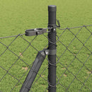Kædehegn med betonbund 10 x 1 m PVC-belagt stål Grå Mesh