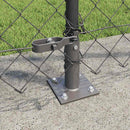 Kædehegn med betonbund 10 x 1,2 m PVC-belagt stål Grå Mesh