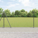Kædehegn med betonbund 10 x 1,2 m PVC-belagt stål Grå Mesh
