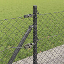 Kædehegn med betonbund 25 x 0,6 m PVC-belagt stål Grå Mesh