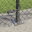 Kædehegn med betonbund 25 x 1 m PVC-belagt stål Grå Mesh