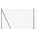 Kædehegn med betonbund 25 x 1,5 m PVC-belagt stål Grå Mesh