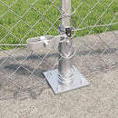 Kædehegn med betonbund 10 x 1 m Galvaniseret stål Sølv Mesh