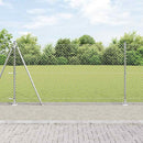 Udendørs kædedysehegn med betonbase 10 x 1,2 m Sølv Mesh