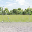 Udendørs kædedysehegn med betonbase 10 x 1,6 m Sølv Mesh