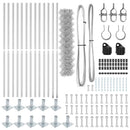 Udendørs kædedysehegn med betonbase 25 x 0,8 m Sølv Mesh