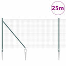 Euro Hegn med Spidser 25 x 1,2 m PVC-belagt stål Grøn Mesh