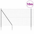 Euro Hegn med Spidser 10 x 1,6 m PVC-belagt stål Grå Mesh