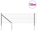 Euro Hegn med Spidser 10 x 0,8 m PVC-belagt stål Grå Mesh