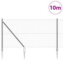 Euro Hegn med Spidser 10 x 1,2 m PVC-belagt stål Grå Mesh