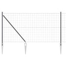 Euro Hegn med Spidser 10 x 1 m PVC-belagt stål Grå Mesh