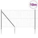 Euro Hegn med Spidser 10 x 1 m PVC-belagt stål Grå Mesh
