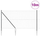 Euro Hegn med Spidser 10 x 1,2 m PVC-belagt stål Grå Mesh