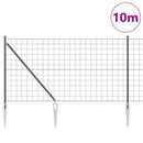 Euro Hegn med Spidser 10 x 1 m PVC-belagt stål Grå Mesh