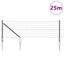 Euro Hegn med Spidser 25 x 0,4 m PVC-belagt stål Grå Mesh