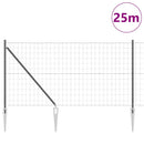 Euro Hegn med Spidser 25 x 1 m PVC-belagt stål Grå Mesh