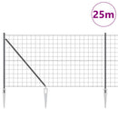 Euro Hegn med Spidser 25 x 1,2 m PVC-belagt stål Grå Mesh
