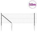 Euro Hegn med Spidser 50 x 0,6 m PVC-belagt stål Grå Mesh